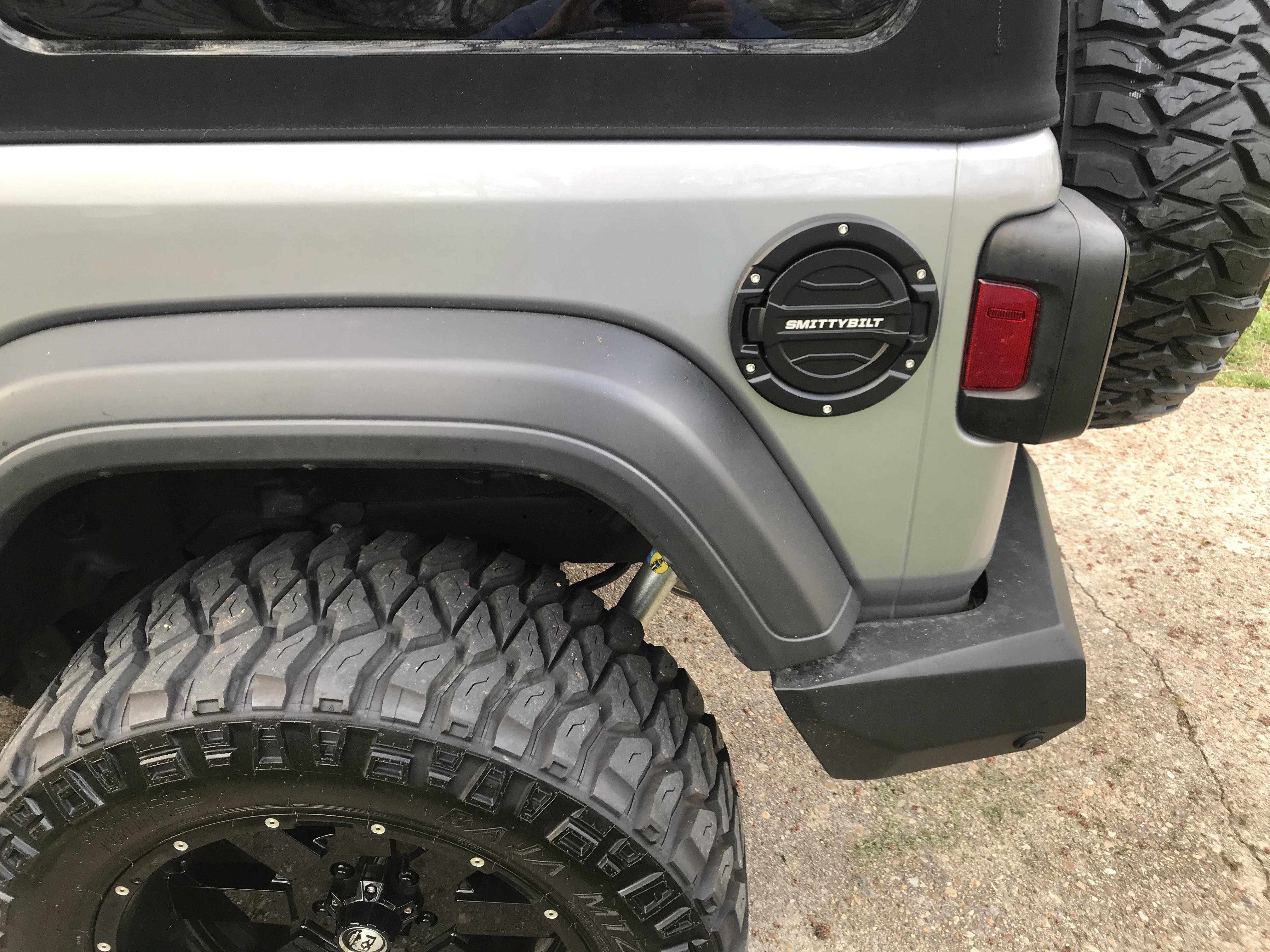 Smittybilt Jeep Wrangler Billet Style Gas Cover; Textured Black