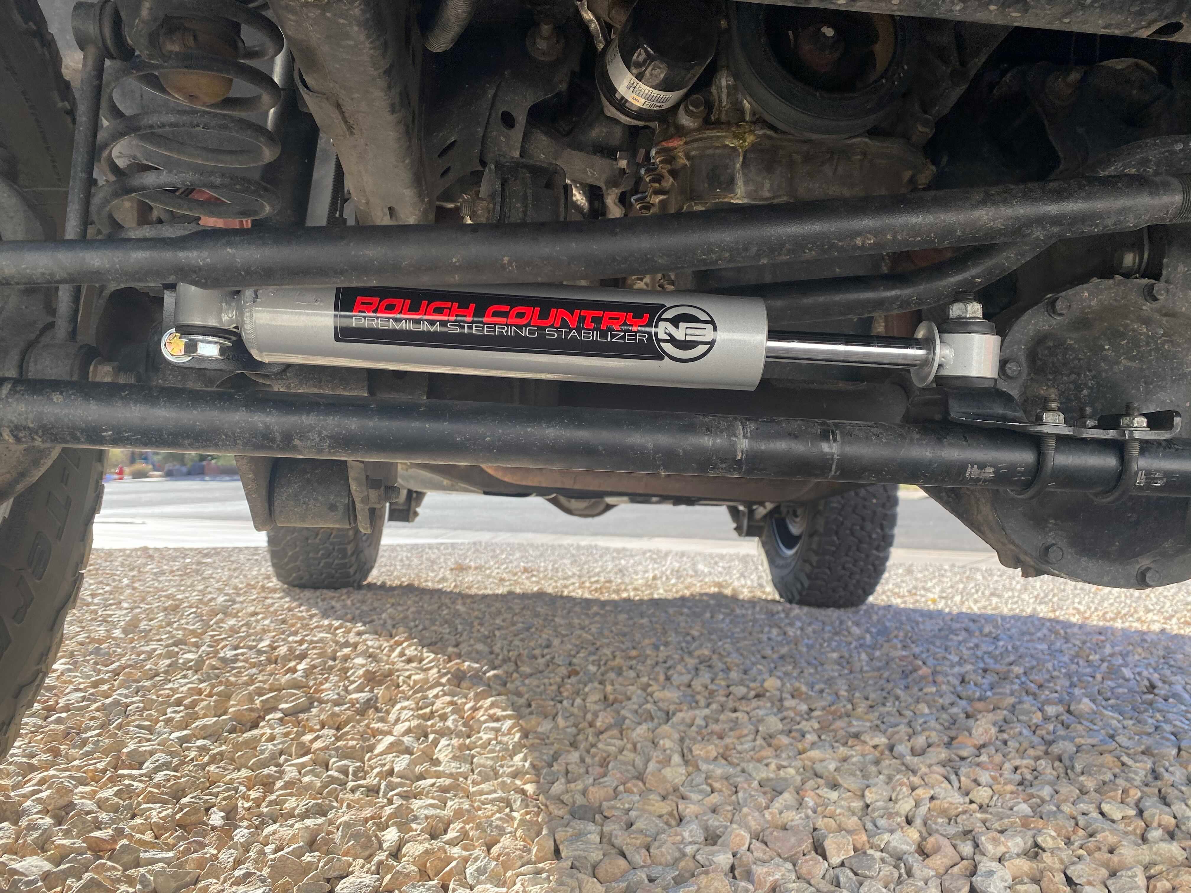 Rough Country Suspension Jeep Wrangler Steering Stabilizer with