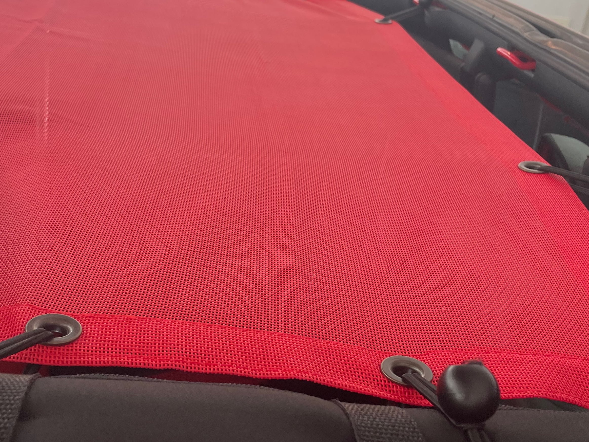 RedRock Jeep Wrangler Mesh Sun Shade; Front; Red J156705 (07-18