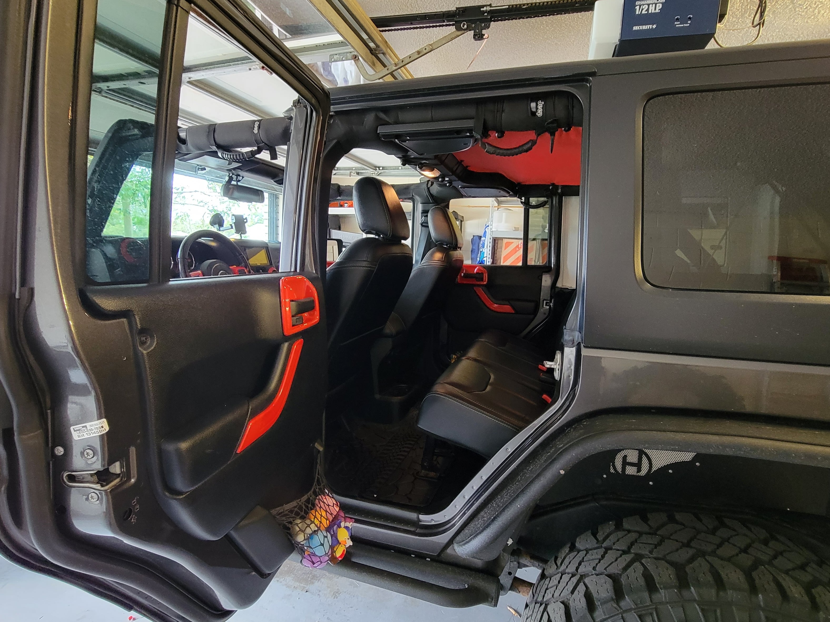 RedRock Jeep Wrangler Interior Door Handle Trim Bezels; Red