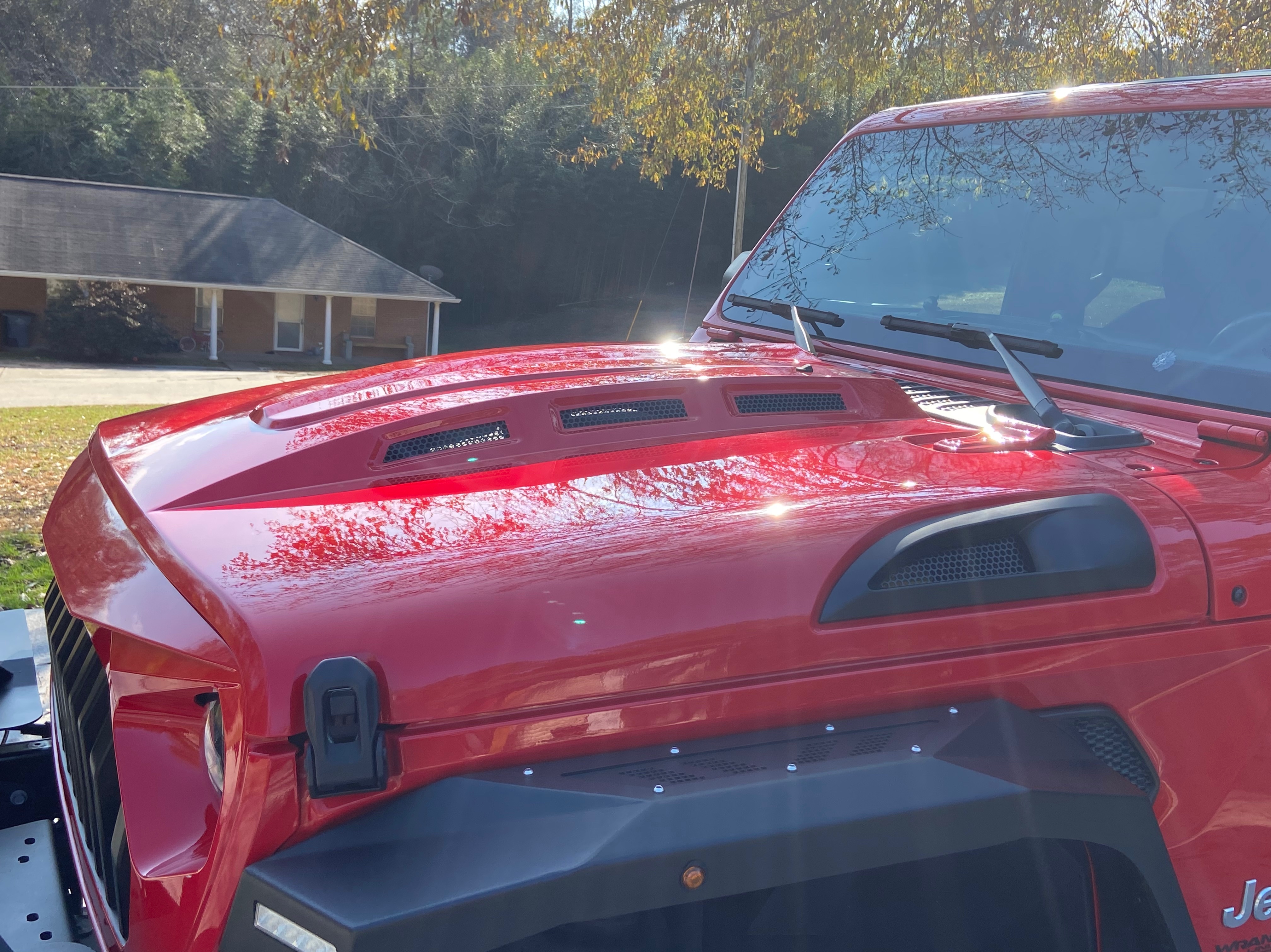 RedRock Jeep Wrangler Avenger Heat Dispersion Hood; Unpainted