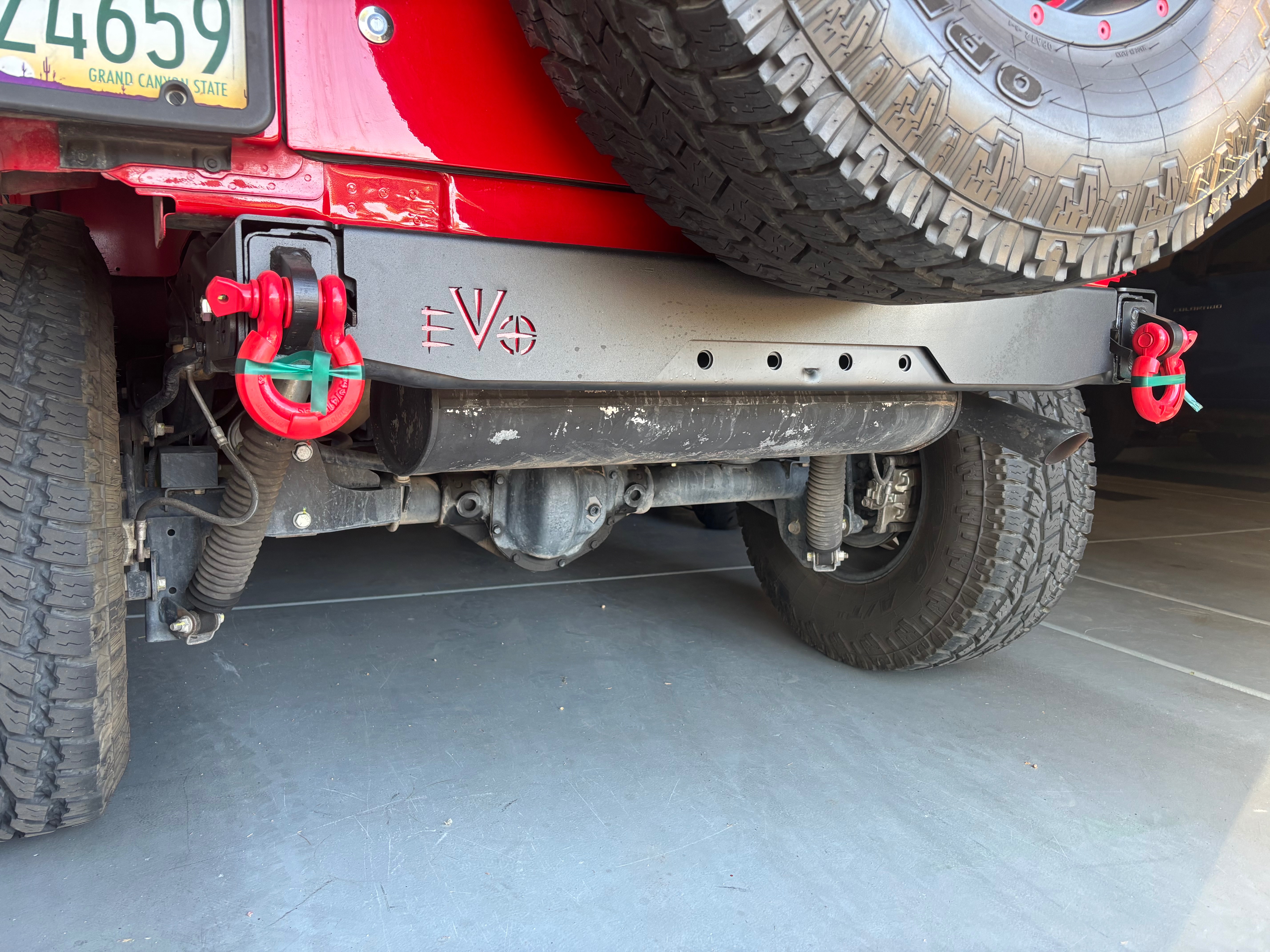 jeep JKラングラー　EVO フェイシア EVO Manufacturing Jeep Wrangler Steel Rear Fascia with D-Ring
