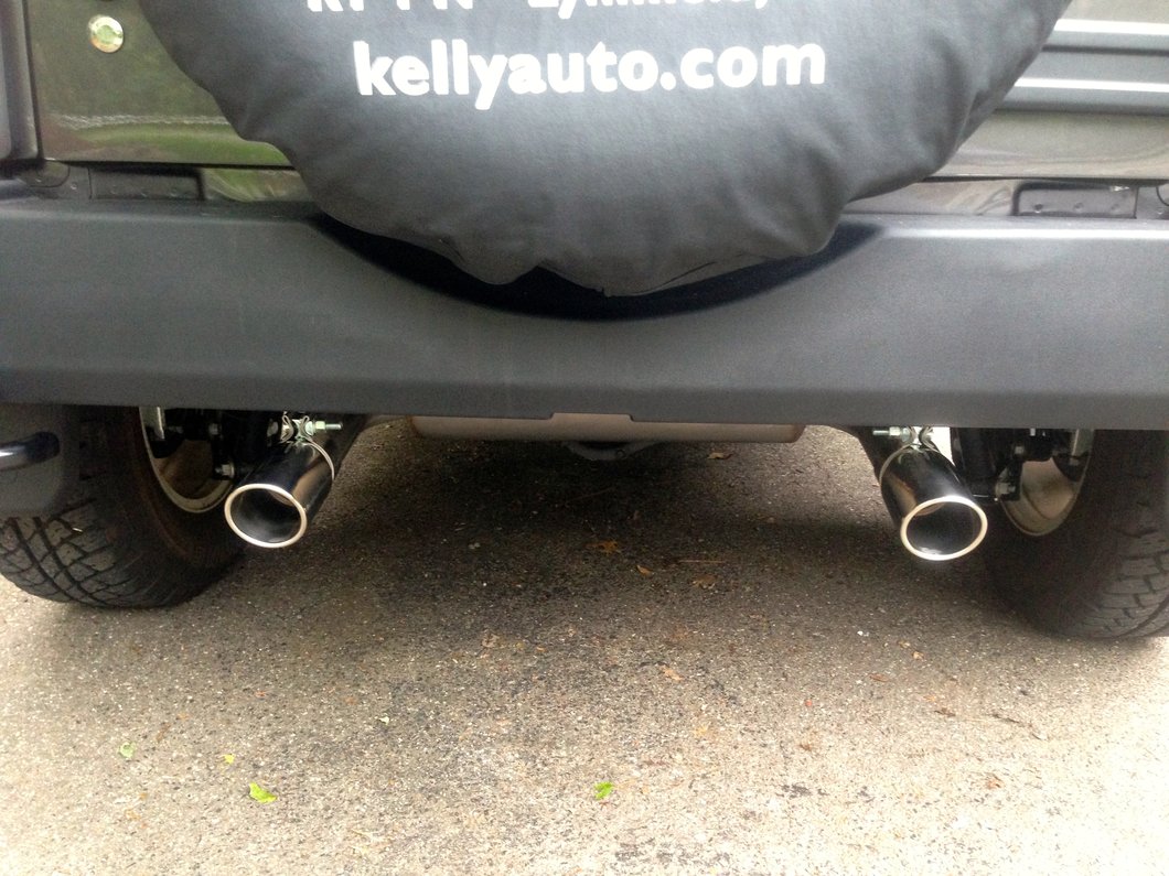RedRock Dual Outlet AxleBack Exhaust with Polished Tips (0718 Jeep