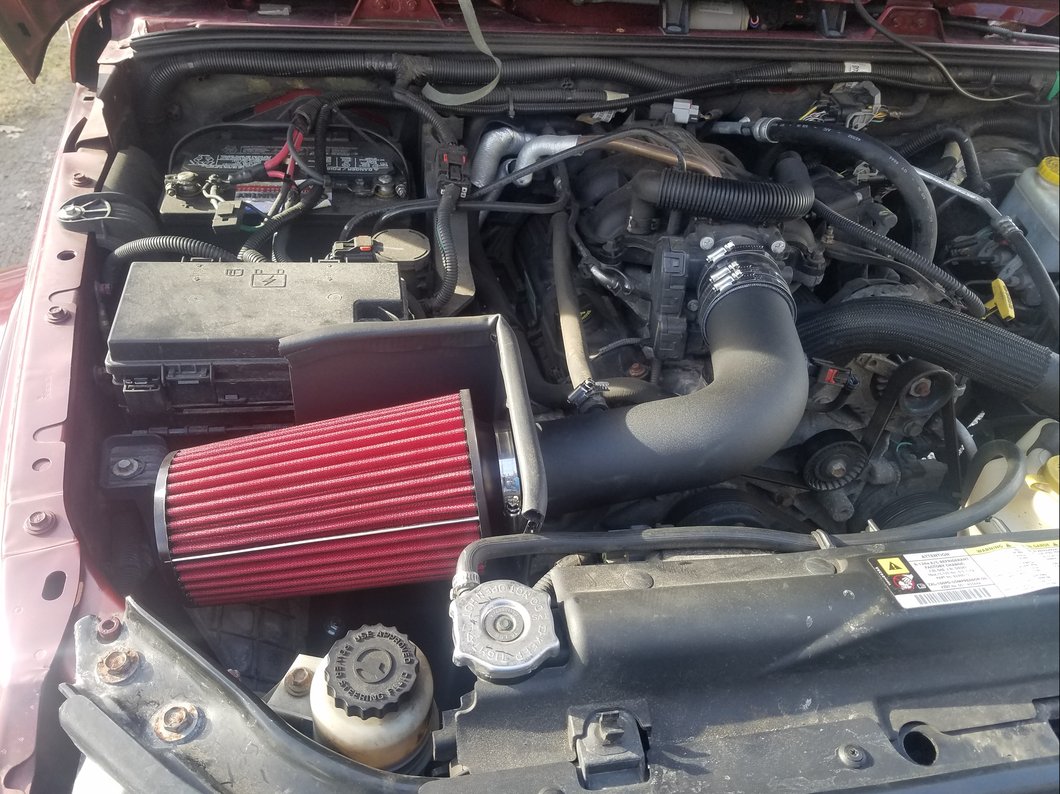 RedRock Cold Air Intake; Black Wrinkle (0711 3.8L Jeep Wrangler JK