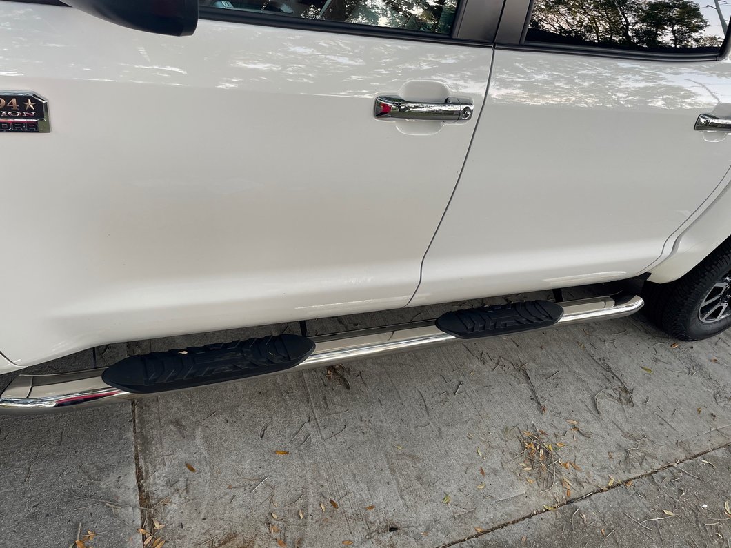 RedRock 5Inch Oval Bent End Side Step Bars; Stainless Steel (0721