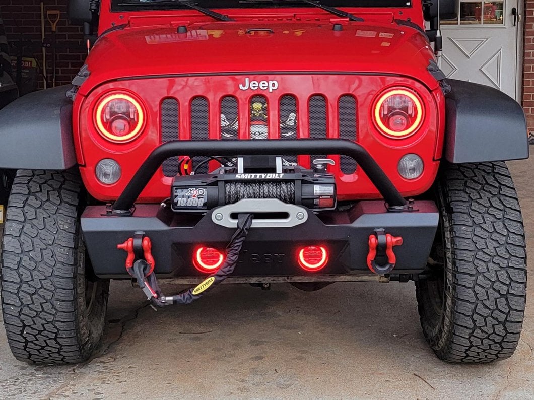 【JEEP】Classic Banded Neck Down Jumper (2 COLORS) Jeep Licensed by RedRock Stubby Front Winch Bumper with Jeep