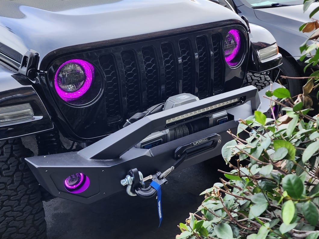 LOYO 9 INCH RGB LED HEADLIGHT INSTALLED SET UP