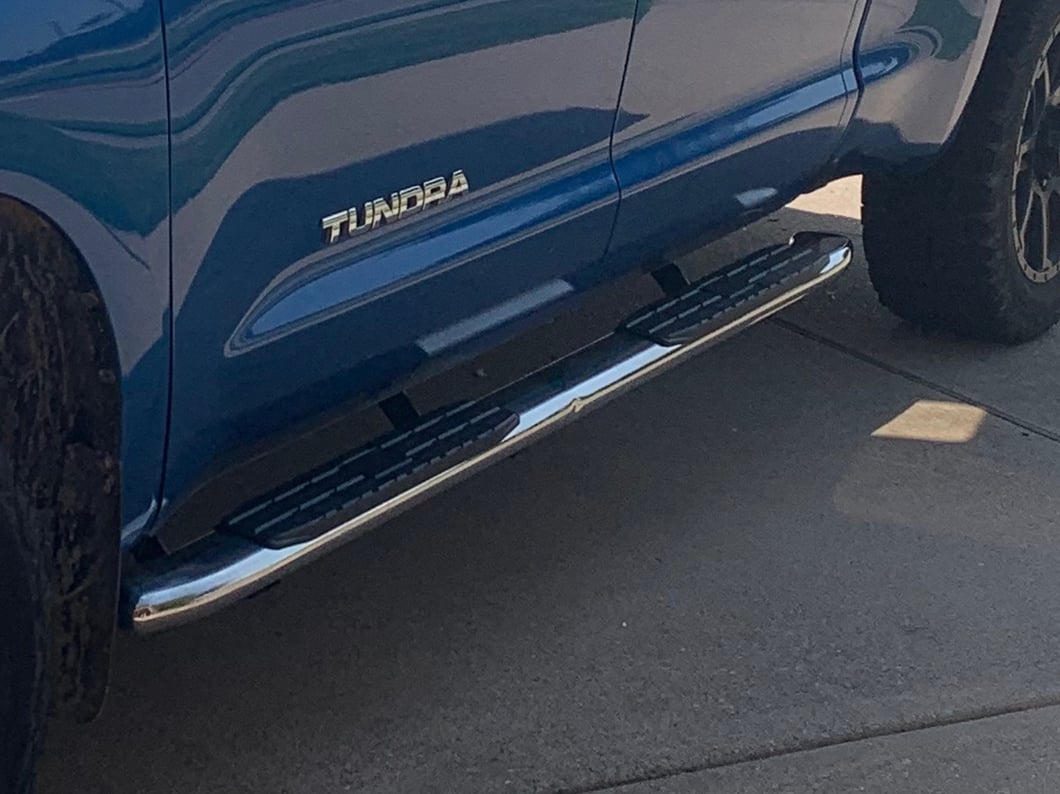 RedRock PNC Side Step Bars; Stainless Steel (0721 Tundra Double Cab