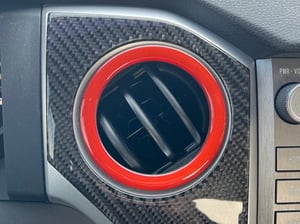 4PCS Carbon Fiber ABS Air Vent Outlet Ring Cover For Toyota Tundra 2014–2021