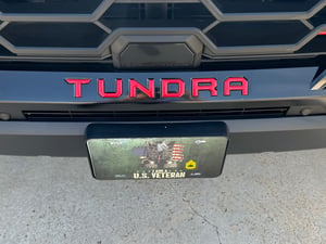 thumbnail interactive-video image 1 of Gloss Red Domed Decals For 2022-2024 Toyota Tundra Front Grill Intake Ribs – Pair 1 of 2