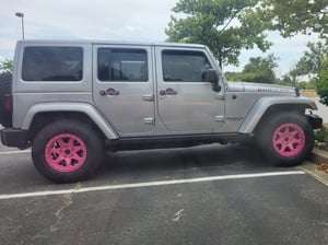KAGEROU / Light Pink・Matte Silver rim JT Jeep Wrangler KOKORO-OR Pink Wheel; 17x9; 12mm Offset (07-18 Jeep